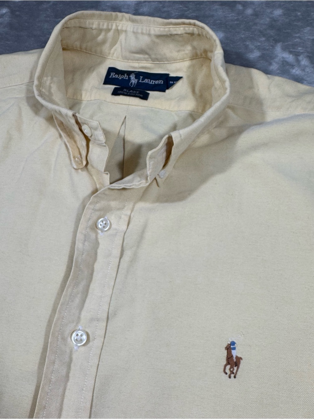 Ralph Lauren Blake Shirt XL Yellow Long Sleeve Button Down Logo